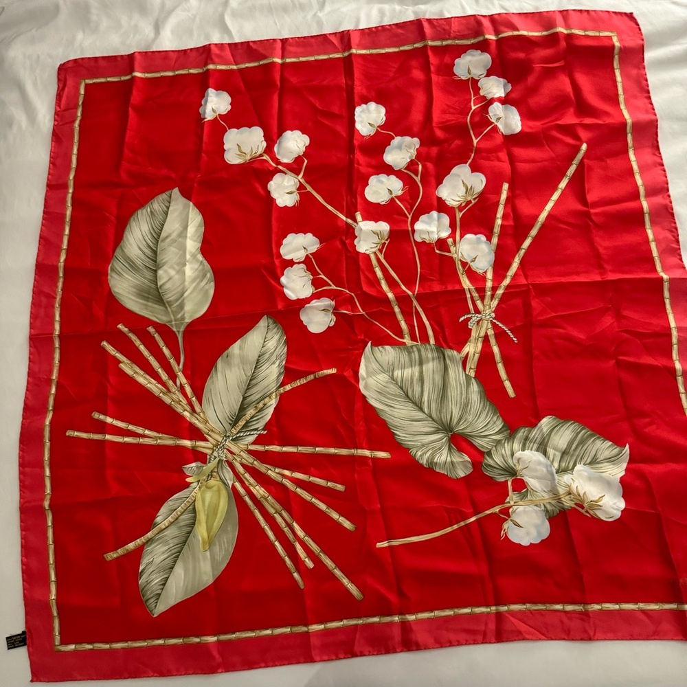 Lanvin Paris Large Vintage Silk Scarf